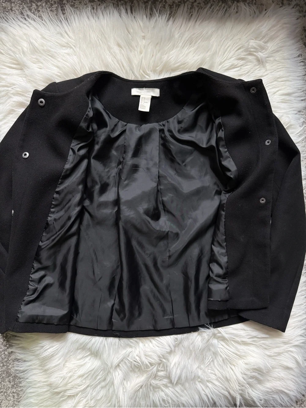 H&M collarless boxy coat